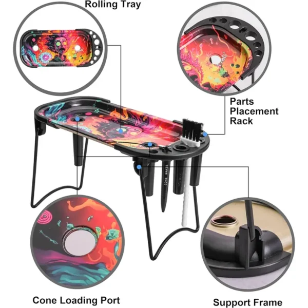 Metal Rolling Tray Cone Loader For King Size And More Size Pre Rolled Cone Foldable Stand Cone Filler Smoking Accessory view 2